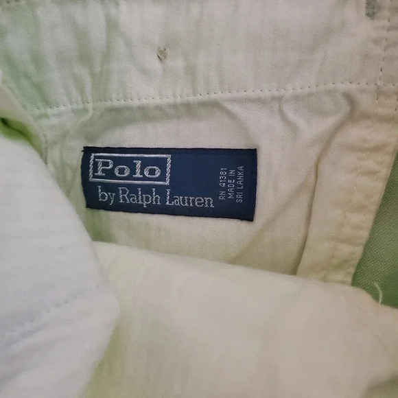 POLO Ralph Lauren Mens Size 34 Light Green Cotton Flat Front Chino Shorts   #175 - Picture 11 of 12